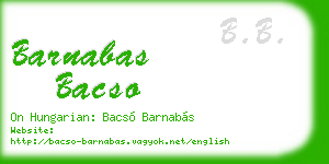 barnabas bacso business card