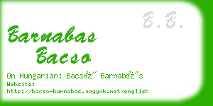 barnabas bacso business card